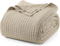 Utopia Bedding 100% Cotton Waffle Blanket Big Size Khaki, 120x120 Inch by UTOPIABEDDING