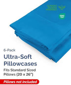 Standard Pillow Cases - 6 Pack Pillowcase Covers - 20" x 26" (Royal Blue) - Image 2