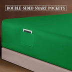 Elegant Comfort 1500 Premium Quality 6-Piece Bed Sheet Set - 18-24 Inch Extra Deep Pocket, Smart Storage Pockets, Wrinkle Free Ultra Soft 6PC Extra Deep Pocket Sheets, King, Emerald Green - Image 6