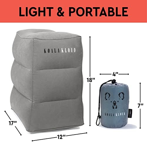 3 Height Travel Foot Rest - 2-Pack | Gray Inflatable Foot Rest Pillow, Airplane Footrest for Flights, Car Seat Foot Rest, Plane Bed for Toddler Airplane Travel Essentials Kids Accessory - Image 3