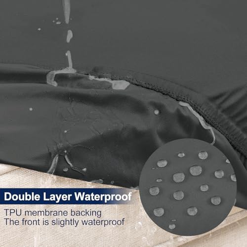 Smiry Waterproof Patio Cushion Covers, Stretch Outdoor Furniture Covers - Image 2