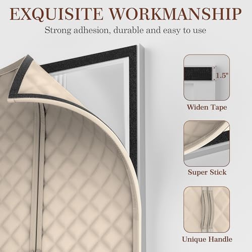 Yotache Magnetic Thermal Insulated Door Curtain Fit 36"x80" Doors, Beige - Image 5