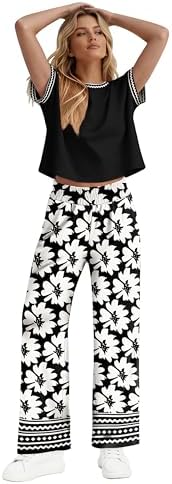 WIHOLL Two Piece Sets for Women Summer Spring Outfits Travel Cruise Resort Wear 2026 Beach Vacation Palazzo Pants Set - Image 3