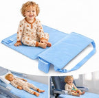 Light Blue Toddler Airplane Bed, Portable Airplane Seat Extender Travel Bed for Kids, Soft Baby Plane Travel Essentials for Flying, Toddlers Long Flight Must Haves Footrest by Unknown