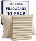 King Pillow Cases - 10 Pack Soft Pillowcase Covers - 20" x 40" (Cream) by CGKUnlimited