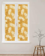 Window Privacy Film Frosted, Fall Orange Botanical Reusable Static Cling Window Tints, Summer Palm Leaves Foliage Tropical Heat Control Windows Films for Offices, Balcony, 29.5 x 118 Inches - Image 2