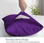 100% Pima Cotton Pillowcases – 800 Series, Ultra Soft & Cooling, Body Size 20"x54"(1PC), Set of 1 – Purple, Hotel Luxury Quality, Envelope Closure, Skin & Hair Friendly - Image 3