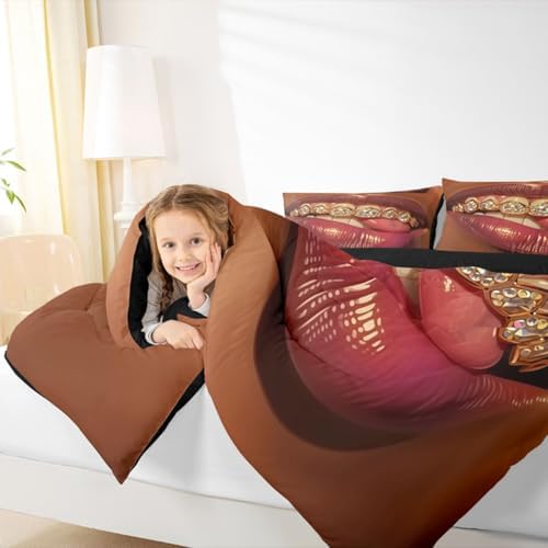 Erosebridal Black Girls King Bedding Set Luxury African American Comforter Set Soft Microfiber Black Woman Female Comforter for Teens Adult Melanin Bedroom Decor (1 Comforter, 2 Pillowcases) - Image 5
