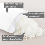 WhatsBedding Memory Foam Body Pillow with Cover, Long Bed Pillow for Adults - Image 2