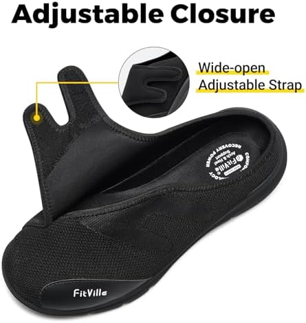 FitVille Orthopedic Slippers for Men with Arch Support, Extra Wide Slip-On Design for All-Day Comfort Ideal for Diabetes, Neuropathy, Swollen Feet & Lymphedema - Image 4