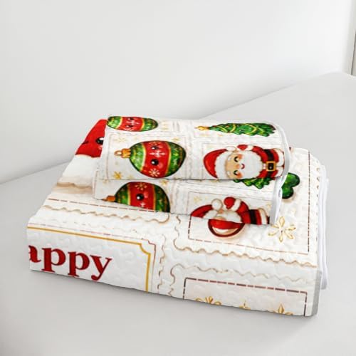 HOSIMA Cartoon Christmas Quilt Set Twin,Cute Bedspread with 2 Pillowcases. - Image 5
