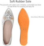 KUNWFNIX Women Ballet Flats Rhinestone Wedding Ballerina Shoes Foldable Sparkly Comfort Slip on Flat Shoes - Image 4