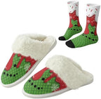 Fuzzy Slippers for Women Washable Cotton Slippers with Crew Socks by Unknown