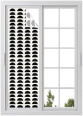 Window Privacy Film Frosted, Black Boho Reusable Static Cling Window Tints, Middle Century Geometric Abstract Art Heat Control Windows Films for Offices, Balcony, 29.5 x 118 Inches by Unknown
