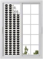 Window Privacy Film Frosted, Black Boho Reusable Static Cling Window Tints, Middle Century Geometric Abstract Art Heat Control Windows Films for Offices, Balcony, 29.5 x 118 Inches by Unknown