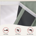 RYB HOME 2 Panels 100% Blackout French Door Curtains Set of 2 - W26 x L40, Sage Green - No Drill Door Window Curtains Thermal Insulated Privacy Assured Shades for Front Entrance - Image 5