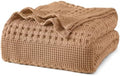 PHF Lightweight 100% Cotton Waffle Blanket for Bed, King, Clay by PHF