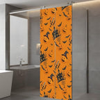 Window Privacy Film Frosted, Orange Pumpkins Halloween Static Cling Door Window Covering, Horror Haunted Houses UV Blocking Windows Film for Office, Hotel, Bedroom, 29.5 x 78.7 Inches - Image 5