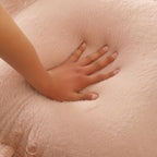 Soft Reading Pillow for Bed with Arms,Middle,Light Pink,Faux Fur - Image 6