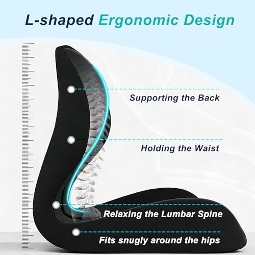Seat Cushion for Office Chair, Ergonomic Cushion with Lumbar Support Pillow - Image 3