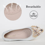 VYKF Womens Ballet Flats Foldable Rhinestone Pointed Toe Wedding Shoes Comfortable Slip on Flat Shoe - Image 4
