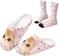 Womens Fuzzy Slipper with Socks Warm Cozy House Slipper and Socks Set Plush Winter Shoes for Indoor by Baxinh