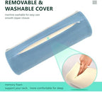 Bolster Pillow for Bed Small Neck Roll Pillow Round Pillows for Couch Cylinder Pillows Decorative Bolster Cover with Zipper Light Blue Stripe - Image 4