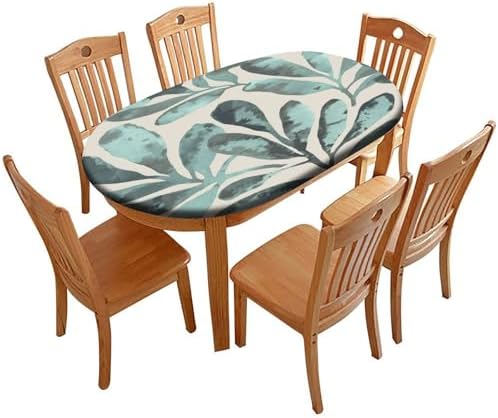 Tablecloth for Oval Table, Plaid Pattern Printed on Oval Elastic Tablecloth, for Parties & Celebrations Holiday Dinners, Fits for 42" x 60" Oval Tables by tablecovertablecloth