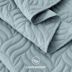 Love's cabin Quilts for Queen Bedspreads, 7 Pieces Bed in a Bag, Light Blue - Image 7