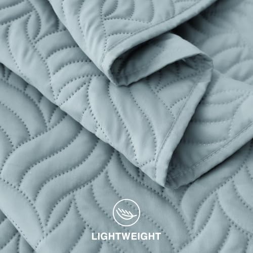 Love's cabin Quilts for Queen Bedspreads, 7 Pieces Bed in a Bag, Light Blue - Image 7