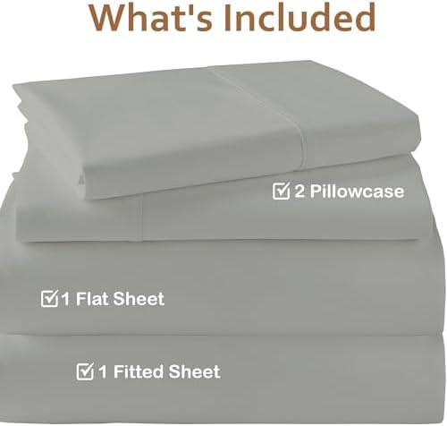 ARlinen 4 PCs Cot Sheets Sets 30" X 80", Egyptian Cotton Fitted Mattress Fits Upto 4"-8" Deep Perfect for Narrow Twin/RV Bunk/Guest Bed Replacement/Camping, Light Grey - Image 3