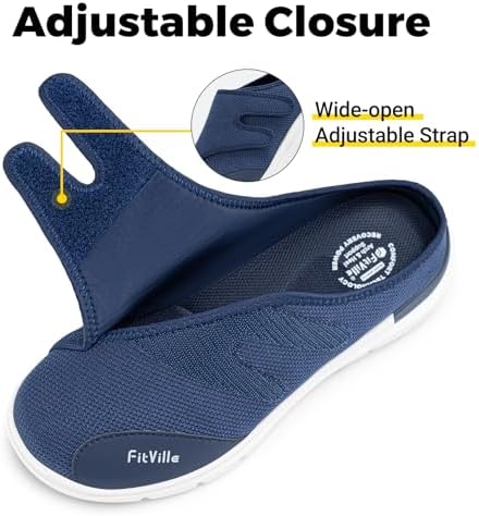 FitVille Orthopedic Slippers for Men with Arch Support, Extra Wide Slip-On Design for All-Day Comfort Ideal for Diabetes, Neuropathy, Swollen Feet & Lymphedema - Image 4