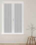 Window Privacy Film Frosted, Grey Striped Reusable Static Cling Window Tints, Modern Farmhouse Vertical Stripes Heat Control Windows Films for Offices, Balcony, 29.5 x 118 Inches - Image 2