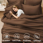 FUANNA Brown Twin XL Comforter Set 5 Pieces, Bed in a Bag Soft Bedding Sets - Image 3