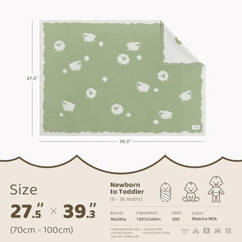100% Cotton Baby Blanket Ultra Cozy Soft Newborn Swaddle for Boys and Girls - Image 4