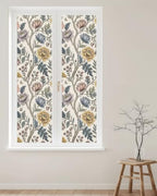 Window Privacy Film Frosted, Vintage Garden Flower Reusable Static Cling Window Tints, Rustic Floral Leaf Pastoral Plants Heat Control Windows Films for Offices, Balcony, 29.5 x 118 Inches - Image 2