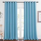 NICETOWN Blackout Curtains 84 Inch Length, Thermal Insulated Curtains for Bedroom Grommet Energy Saving Room Darkening Drapes for Living Room Window, 1 Panel, Teal Blue, 66" W x 102" L by NICETOWN