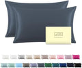 Suatien Mulberry Silk Pillow Cases 2 Pack King Size, Space Grey by Suatien