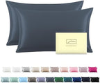 Suatien Mulberry Silk Pillow Cases 2 Pack King Size, Space Grey by Suatien