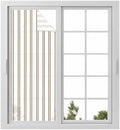 Window Privacy Film Frosted, Oatmeal Striped Vintage Static Cling Door Window Covering, Light Brown Farmhouse Rustic Lines UV Blocking Windows Film for Office, Hotel, Bedroom, 29.5 x 78.7 Inches by Unknown