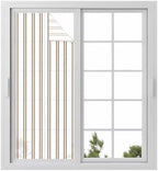 Window Privacy Film Frosted, Oatmeal Striped Vintage Static Cling Door Window Covering, Light Brown Farmhouse Rustic Lines UV Blocking Windows Film for Office, Hotel, Bedroom, 29.5 x 78.7 Inches by Unknown