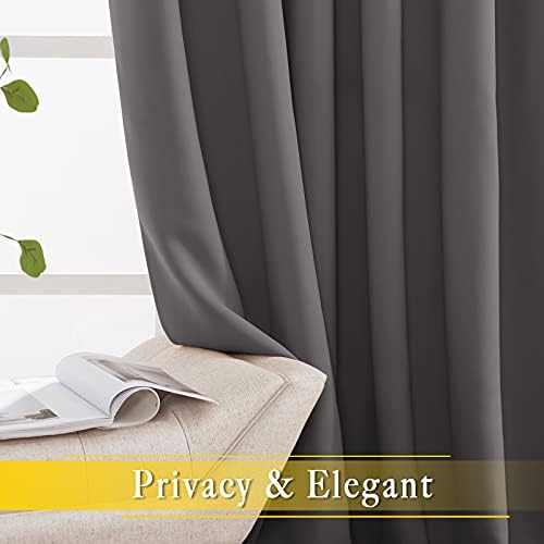 NICETOWN Sliding Door Curtains, Wide Thermal Blackout Patio Door Curtain Panel, Sliding Door Drapes/Draperies with Grommet Top (Gray, W80 x L84) - Image 4