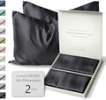 SUNDAYSILKS™ | Silk Pillow Cases 2 PACK | 22 Momme Mulberry Silk Pillowcase Set of 2 | All Sides 100% Pure Silk Slip Pillowcases Bliss for Women, Zipper, Standard Queen, King Size, 6A [Midnight Black] by ColoradoHomeCo