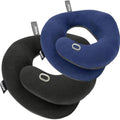 BCOZZY Travel Neck Pillow 2-Pack – XL Black & Large Navy – Patented Double Support Travel Pillow for Long Flights & Road Travel by BCOZZY