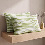 Bedorm Faux Fur Pillowcases Set of 2 Standard Size Plush Fluffy Pillow Cover Ivory and Green, Zipper Closure - Image 6