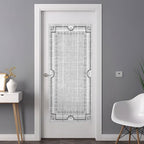 Window Privacy Film Frosted, Gray Botanical Non-Adhesive Static Cling Window Tint, Vintage Florals Geometric Minimalist Insulated Windows Frosted Films for Living Room, 35.4 x 78.7 Inches - Image 3