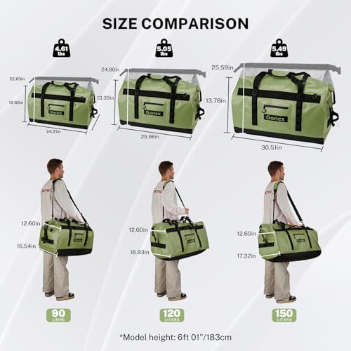 Gonex Waterproof Duffel Bag, 90L Heavy Duty Dry Bag, Reinforced Bottom - Image 2