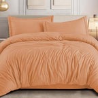 IR Imperial Rooms Bulk (10 Pack) Queen Size Duvet Cover (90 x 90) Inches + 2 Pillow Sham - Wholesale for Hotels, Airbnbs, Guest Bedroom Microfiber Button Closure Duvet Covers Bed Set (Peach) by IRImperialRooms