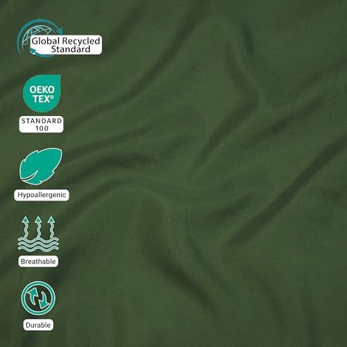ZPECC Twin Flat Sheets Only Oliev Green 6 Pack, Color-Coded Hem Threads - Image 4