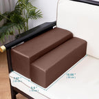 2 Pack Couch Arm Rest Pillow, 6''x6''x20'' Faux Leather Waterproof Cover, High Density Foam Armrest Cushion, Removable & Washable Elbow Support for Sofa, Bed, and Armchair (Dark Brown) - Image 4